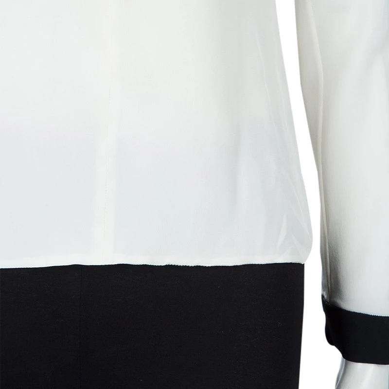 Roland Mouret Monochrome Power Shoulder Long Sleeve Silk Blouse S For Women 8 Roland Mouret Monochrome Power Shoulder Long Sleeve Silk Blouse S For Women - Image 6