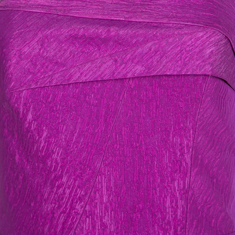 Roland Mouret Bright Violet Puckered Organza Strapless Odell Gown L For Women 6 Roland Mouret Bright Violet Puckered Organza Strapless Odell Gown L For Women - Image 4