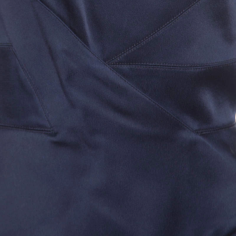 Roland Mouret Navy Blue Satin Half Peplum Anerley One Shoulder Dress L For Women 6 Roland Mouret Navy Blue Satin Half Peplum Anerley One Shoulder Dress L For Women - Image 4