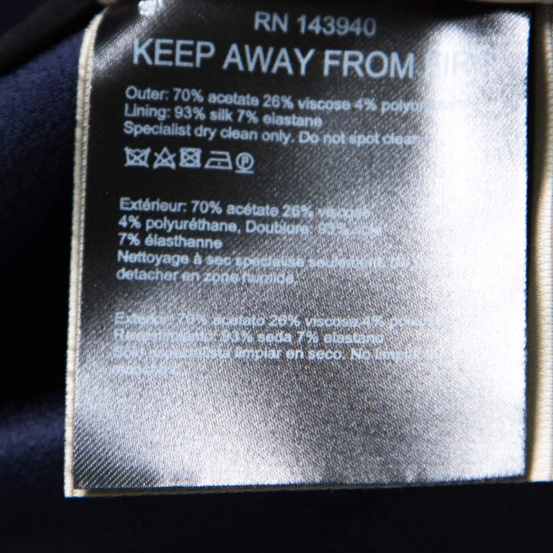 Roland Mouret Navy Blue Satin Half Peplum Anerley One Shoulder Dress L For Women 8 Roland Mouret Navy Blue Satin Half Peplum Anerley One Shoulder Dress L For Women - Image 6