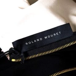 Roland Mouret Black Cotton Daisy Applique Detail Off Shoulder Camley Dress L For Women -Roland Mouret Sales Store luxury women roland mouret new clothes p158762 0005