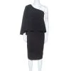 Roland Mouret Black Crepe One Shoulder Amaral Dress M For Women -Roland Mouret Sales Store luxury women roland mouret new clothes p251669 006