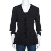 Roland Mouret Black Puckered Check Wool Blend Hanover Jacket L For Women