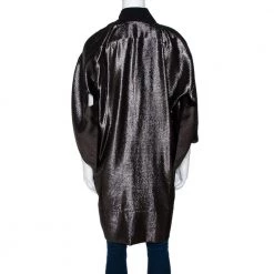 Roland Mouret Metallic Lamé Jacquard Roche Kimono Jacket M For Women -Roland Mouret Sales Store luxury women roland mouret new clothes p299110 005