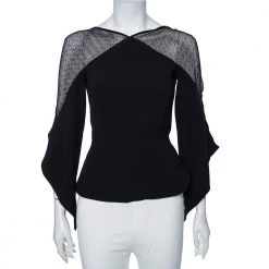Roland Mouret Black Stretch Crepe Harthill Top S For Women