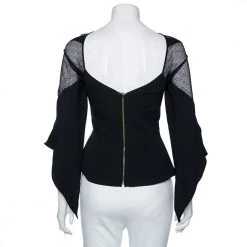 Roland Mouret Black Stretch Crepe Harthill Top S For Women -Roland Mouret Sales Store luxury women roland mouret new clothes p491163 006