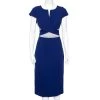 Roland Mouret Royal Blue Wool Crepe Honeycomb Mesh Trim Kitero Dress L For Women 2 Roland Mouret Royal Blue Wool Crepe Honeycomb Mesh Trim Kitero Dress L For Women -Roland Mouret Sales Store luxury women roland mouret new clothes p602068 004
