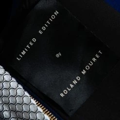 Roland Mouret Royal Blue Wool Crepe Honeycomb Mesh Trim Kitero Dress L For Women -Roland Mouret Sales Store luxury women roland mouret new clothes p602068 006