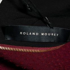 Roland Mouret Burgundy Textured Wool & Crepe Axele Dress XL For Women 13 Roland Mouret Burgundy Textured Wool & Crepe Axele Dress XL For Women -Roland Mouret Sales Store luxury women roland mouret new clothes p602097 002