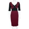 Roland Mouret Burgundy Textured Wool & Crepe Axele Dress XL For Women -Roland Mouret Sales Store luxury women roland mouret new clothes p602097 006