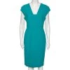 Roland Mouret Sea Green Wool Crepe Cutout Back Detail Egerton Dress L For Women -Roland Mouret Sales Store luxury women roland mouret new clothes p602996 008