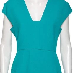 Roland Mouret Sea Green Wool Crepe Cutout Back Detail Egerton Dress L For Women -Roland Mouret Sales Store luxury women roland mouret new clothes p602996 009