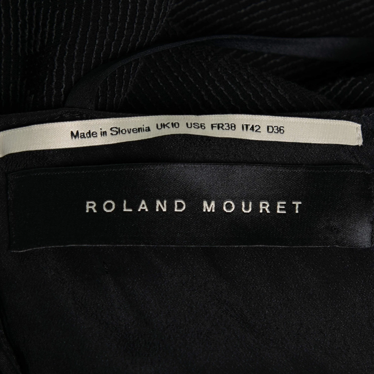 Roland Mouret Monochrome Floral Jacquard Crepe Draped Dress M For Women 5 Roland Mouret Monochrome Floral Jacquard Crepe Draped Dress M For Women - Image 4