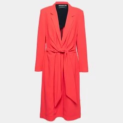 Roland Mouret Red Wool Hollywell Coat L For Women