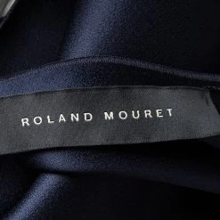 Roland Mouret Navy Blue Double-Faced Satin Eugene Top M For Women 13 Roland Mouret Navy Blue Double-Faced Satin Eugene Top M For Women -Roland Mouret Sales Store luxury women roland mouret used clothes p100083 005