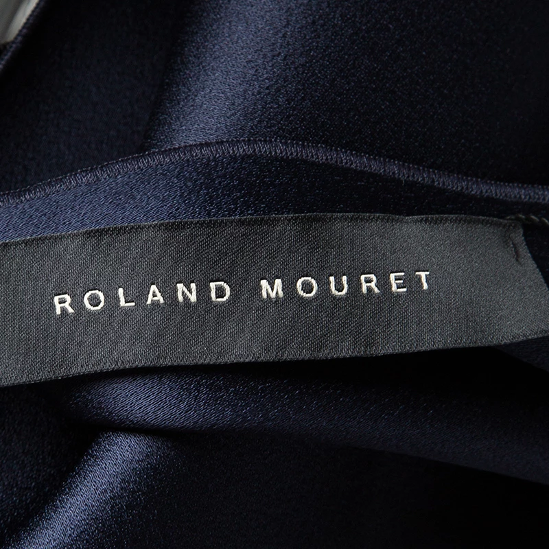 Roland Mouret Navy Blue Double-Faced Satin Eugene Top M For Women 7 Roland Mouret Navy Blue Double-Faced Satin Eugene Top M For Women - Image 5
