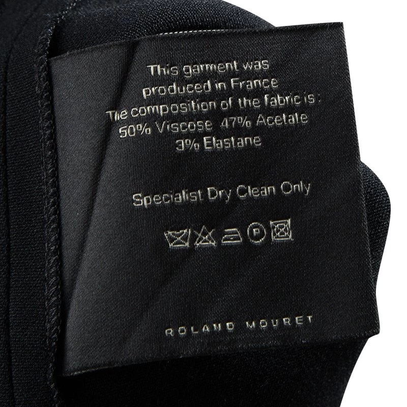 Roland Mouret Black Asymmetric Neck Detail Cap Sleeve Dress S For Women 8 Roland Mouret Black Asymmetric Neck Detail Cap Sleeve Dress S For Women - Image 6