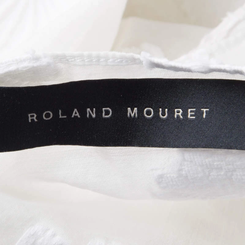 Roland Mouret Off White Cotton Daisy Fil Coupe Draped Eugene Top S For Women 7 Roland Mouret Off White Cotton Daisy Fil Coupe Draped Eugene Top S For Women - Image 5