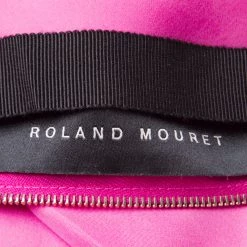 Roland Mouret Pink Silk Draped Cutout Back Contrast Tie Detail Sleeveless Dress M For Women -Roland Mouret Sales Store luxury women roland mouret used clothes p131795 0005