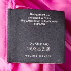 Roland Mouret Pink Silk Draped Cutout Back Contrast Tie Detail Sleeveless Dress M For Women -Roland Mouret Sales Store luxury women roland mouret used clothes p131795 0006