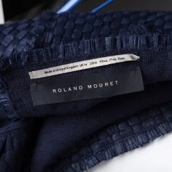 Roland Mouret Navy Blue Textured Penfold Cutout Detail Jacket L For Women -Roland Mouret Sales Store luxury women roland mouret used clothes p131935 005