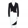 Roland Mouret Monochrome Wool Colorblock V Neck Shift Dress L For Women -Roland Mouret Sales Store luxury women roland mouret used clothes p156177 0001