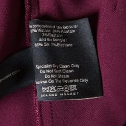 Roland Mouret Burgundy Contrast Trim Long Sleeve Asymmetric Top L For Women -Roland Mouret Sales Store luxury women roland mouret used clothes p162741 001