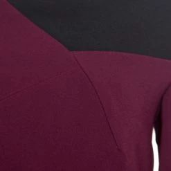 Roland Mouret Burgundy Contrast Trim Long Sleeve Asymmetric Top L For Women -Roland Mouret Sales Store luxury women roland mouret used clothes p162741 003