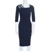 Roland Mouret Navy Blue Stretch Lace Detail Ingram Sheath Dress S For Women -Roland Mouret Sales Store luxury women roland mouret used clothes p163757 001