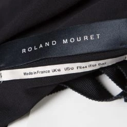 Roland Mouret Black Crepe Knit Draped Featherstone Evening Gown L For Women -Roland Mouret Sales Store luxury women roland mouret used clothes p167637 006