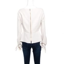Roland Mouret Beige Textured Crepe Wicklow Angular Peplum Top L For Women 10 Roland Mouret Beige Textured Crepe Wicklow Angular Peplum Top L For Women -Roland Mouret Sales Store luxury women roland mouret used clothes p171992 001