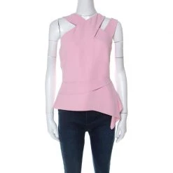 Roland Mouret Roland Mouret Pink Criss-Cross Strap Detail Top L For Women