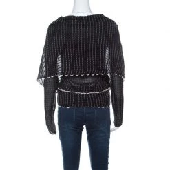 Roland Mouret Black Alpaca Weave Knit Charp Cape Overlay Top M For Women -Roland Mouret Sales Store luxury women roland mouret used clothes p223461 005
