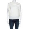 Roland Mouret Cream Wool Crepe Open Back Eugene Top M For Women
