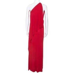 Roland Mouret Red Crepe Asymmetric One Shoulder Maxi Dress M For Women -Roland Mouret Sales Store luxury women roland mouret used clothes p252415 1575436650 004