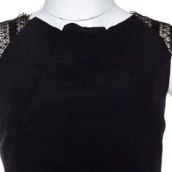 Roland Mouret Black Stretch Crepe & Lace Insert Sleeveless Jumpsuit L For Women -Roland Mouret Sales Store luxury women roland mouret used clothes p266830 007