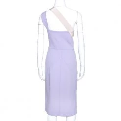 Roland Mouret Lavender Wool Crepe One Shoulder Dress L For Women -Roland Mouret Sales Store luxury women roland mouret used clothes p271322 003