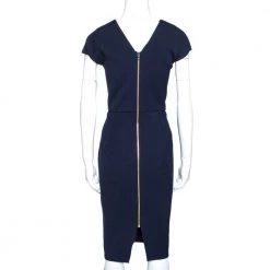 Roland Mouret Navy Blue Wool Crepe Sheath Dress L For Women -Roland Mouret Sales Store luxury women roland mouret used clothes p271342 001