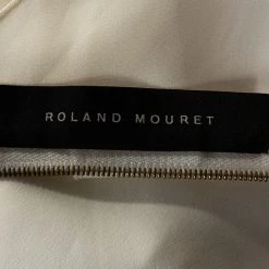 Roland Mouret Cream Piora Printed Stretch Cotton Blend Dress M For Women -Roland Mouret Sales Store luxury women roland mouret used clothes p285695 006