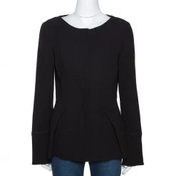 Roland Mouret Black Wool Rossini Peplum Jacket M For Women
