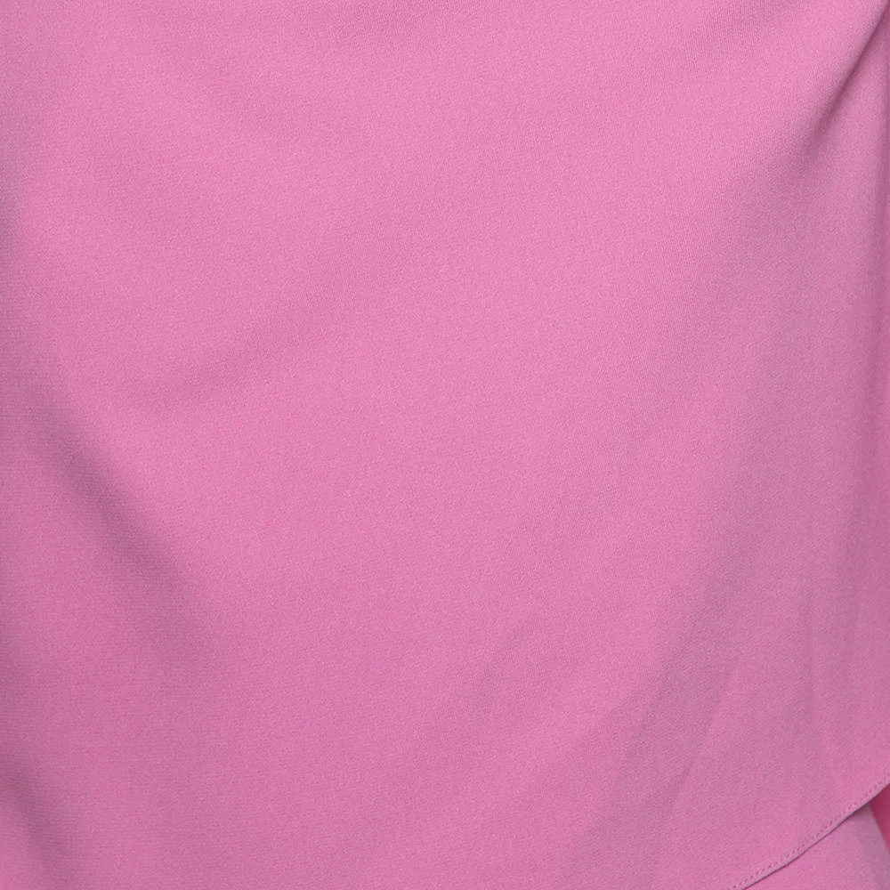 Roland Mouret Pink Crepe One Shoulder Amaral Dress S For Women 6 Roland Mouret Pink Crepe One Shoulder Amaral Dress S For Women - Image 4