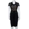 Roland Mouret Black Crepe & Lace Draped Harmon Dress M For Women -Roland Mouret Sales Store luxury women roland mouret used clothes p299221 003