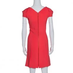 Roland Mouret Red Crepe Cowl Neck Knee Length Dress S For Women -Roland Mouret Sales Store luxury women roland mouret used clothes p315413 007