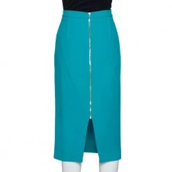 Roland Mouret Teal Blue Wool Crepe Arreton Pencil Skirt M For Women -Roland Mouret Sales Store luxury women roland mouret used clothes p318581 003