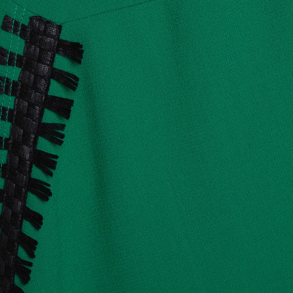 Roland Mouret Green Wool Crepe Fringed Asymmetric Skirt M For Women 6 Roland Mouret Green Wool Crepe Fringed Asymmetric Skirt M For Women - Image 4