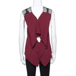 Roland Mouret Limited Edition Burgundy Crepe Lace Trim Dave Top S For Women 10 Roland Mouret Limited Edition Burgundy Crepe Lace Trim Dave Top S For Women -Roland Mouret Sales Store luxury women roland mouret used clothes p335926 007