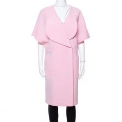 Roland Mouret Light Pink Wool Crepe Palmer Coat M For Women