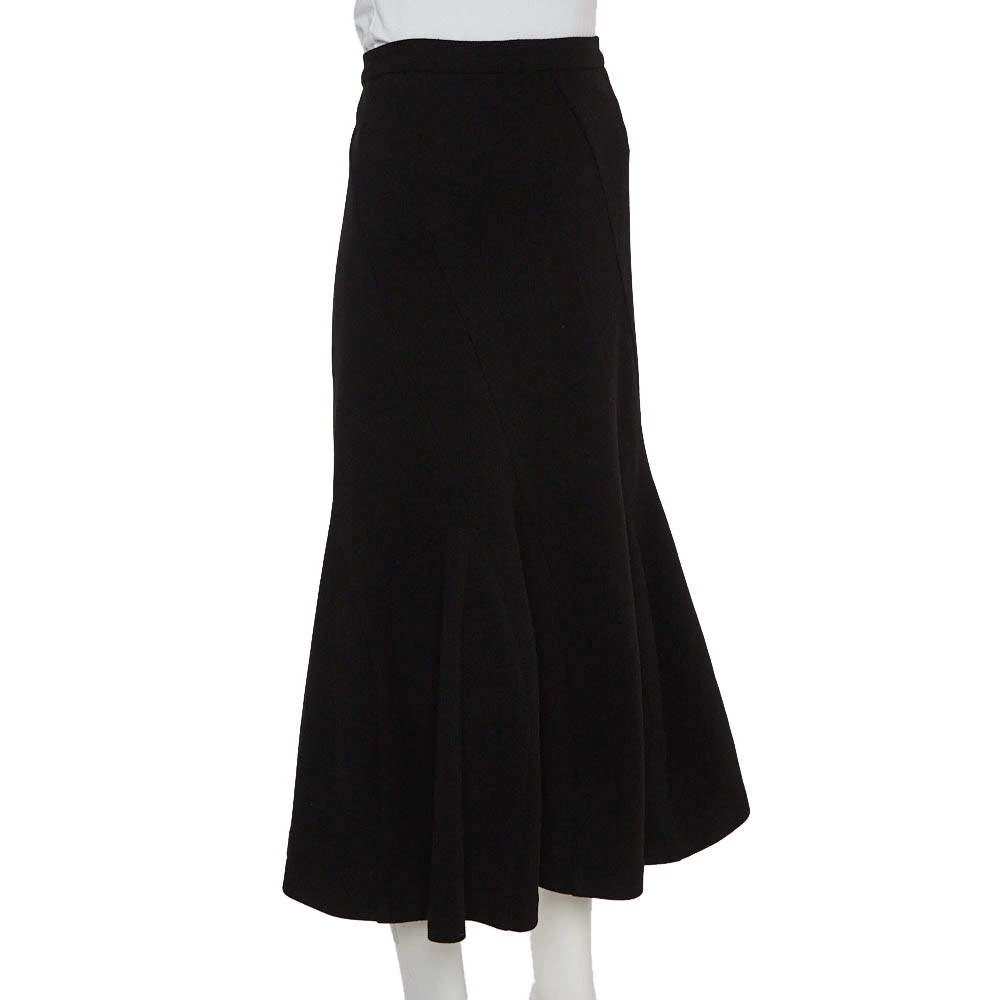 Roland Mouret Black Wool Paneled Flared Midi Skirt M For Women 4 Roland Mouret Black Wool Paneled Flared Midi Skirt M For Women - Image 2