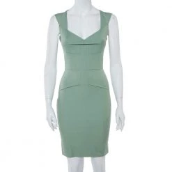 Roland Mouret Pastel Green Sleeveless Sheath Dress S For Women