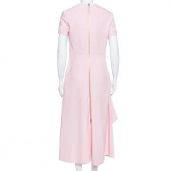 Roland Mouret Pink Crepe Draped Ardmore Midi Dress M For Women -Roland Mouret Sales Store luxury women roland mouret used clothes p369394 006